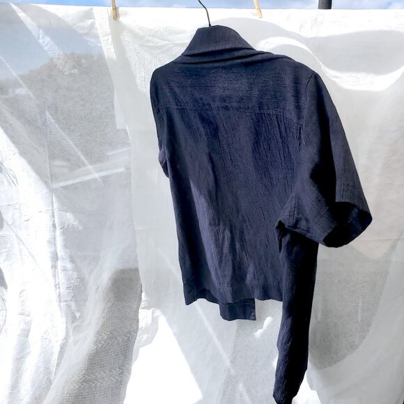 Blue Crinkle Loose Top - Picture 8 of 10